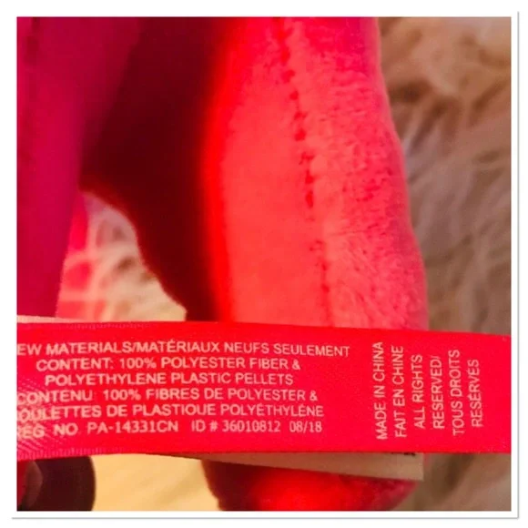 Victoria’s Secret PINK Plush Large Dog Hot Pink Embroidered Details - Picture 10 of 10
